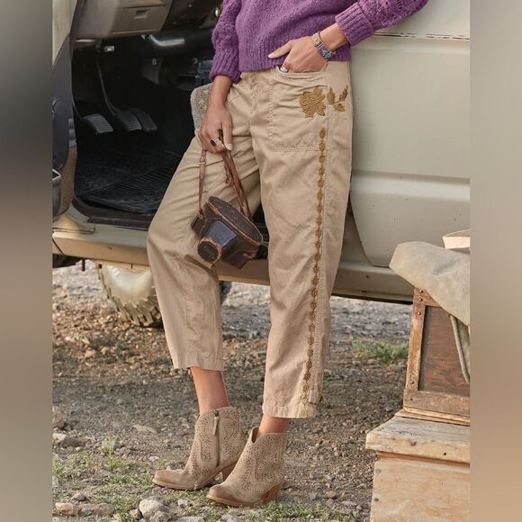 Sundance Pants - Sundance Shadow Garden Pants NEW with tags Size 14 Nougat